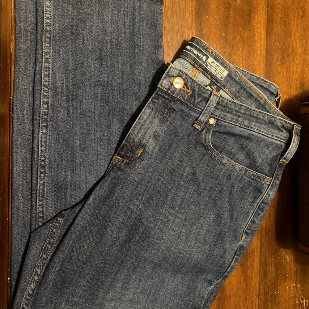 Carhartt Women's Dark Blue Relaxed Fit Jeans